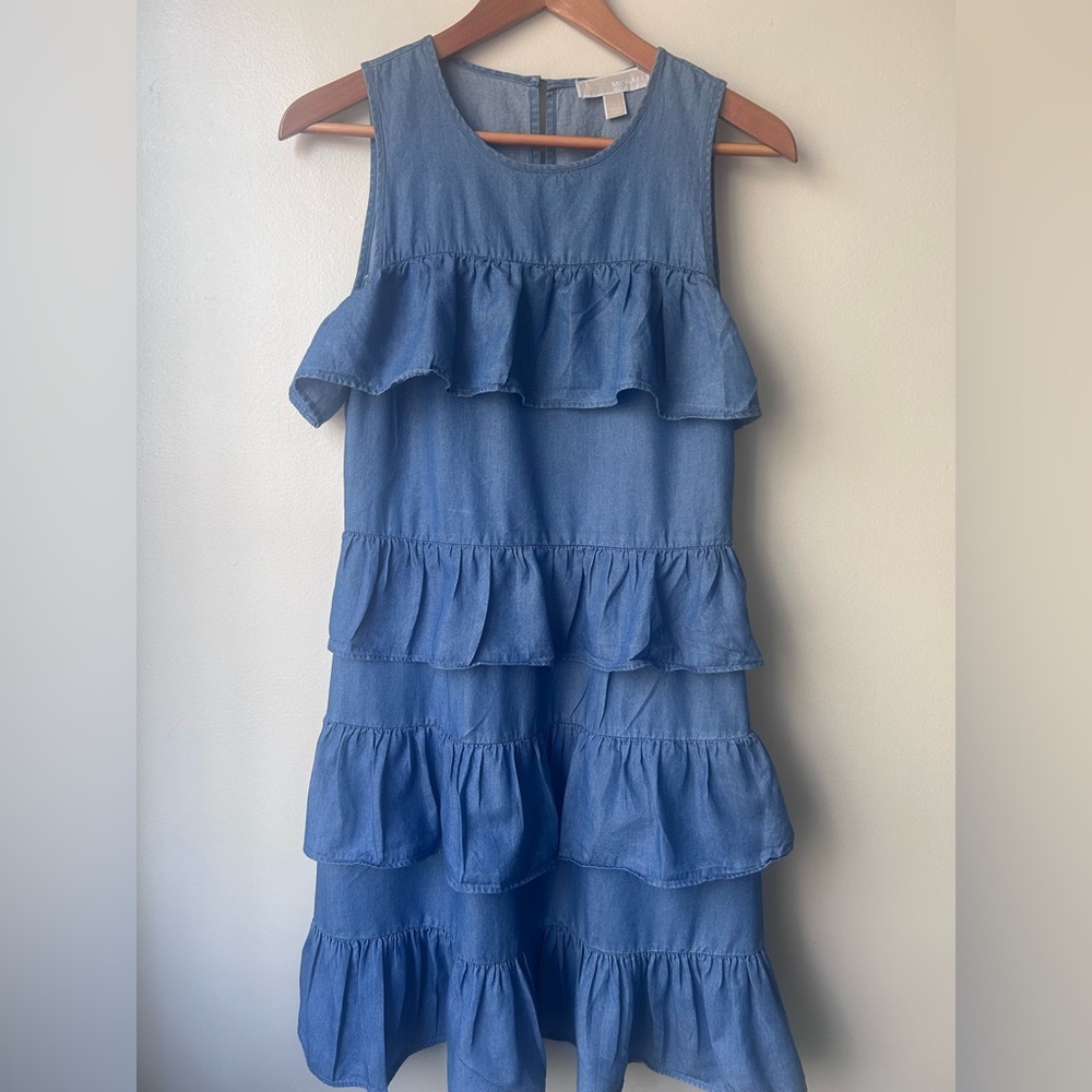 Michael Kors Blue Ruffle Dress